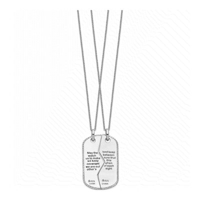 Sterling Silver Dog Tag Set for Two Pendant Necklace – view 3