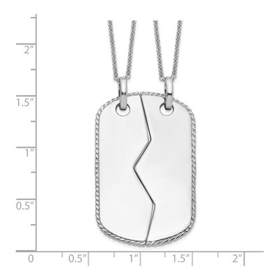 Sterling Silver Dog Tag Set for Two Pendant Necklace – view 6