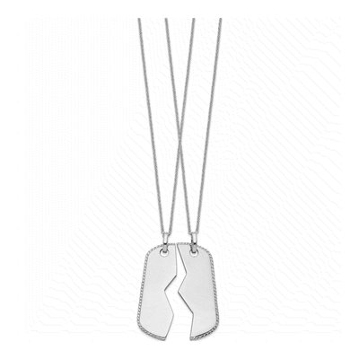 Sterling Silver Dog Tag Set for Two Pendant Necklace – view 7
