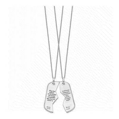 Sterling Silver Dog Tag Set for Two Pendant Necklace – view 8