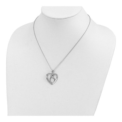 Sterling Silver CZ Heart Necklace – view 5