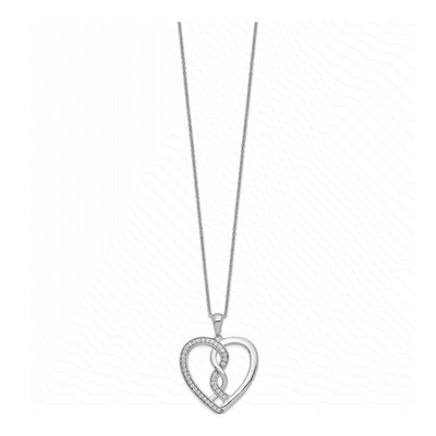 Sterling Silver CZ Joined Hearts Necklace – view 2