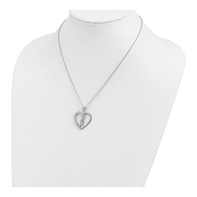 Sterling Silver CZ Joined Hearts Necklace – view 5