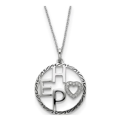Sterling Silver CZ Hope Necklace