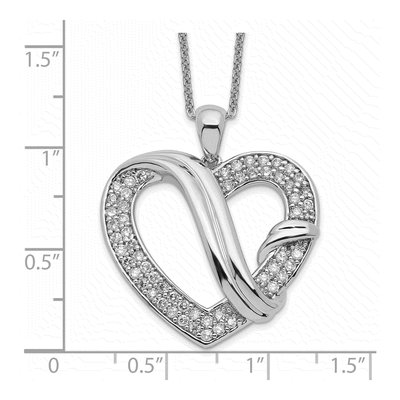 Sterling Silver CZ Forever Grateful Pendant Necklace – view 3