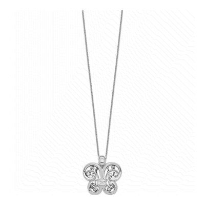 Sterling Silver CZ Angel of Courage Necklace – view 2