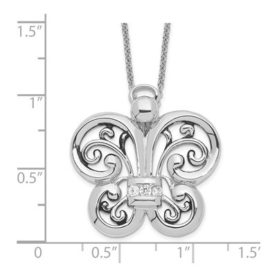 Sterling Silver CZ Angel of Courage Necklace – view 3