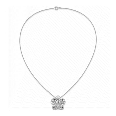 Sterling Silver CZ Angel of Courage Necklace – view 6