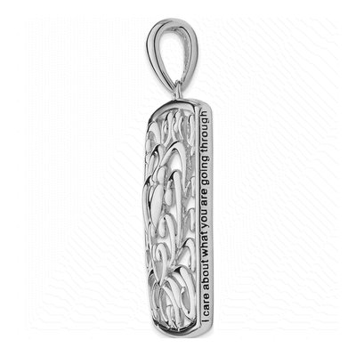 Sterling Silver 'i Care About You' Pendant Necklace – view 3