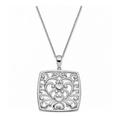 Sterling Silver 'i Care About You' Pendant Necklace
