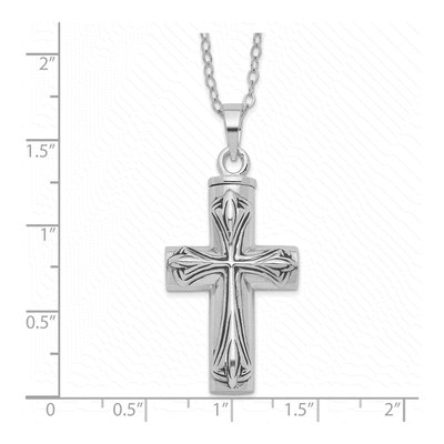 Sterling Silver Cross Ash Holder Pendant Necklace – view 4