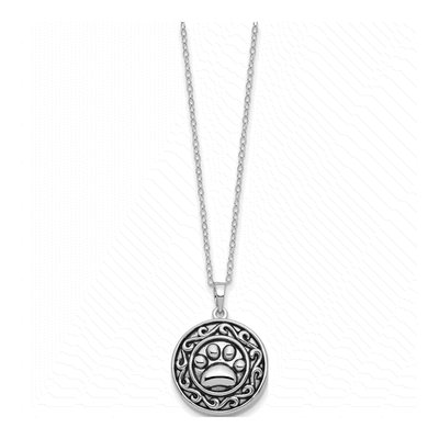 Sterling Silver Paw Print Ash Holder Pendant Necklace – view 2