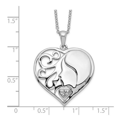 Sterling Silver CZ My Daughter Heart's Treasure Necklace – view 3