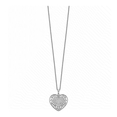 Sterling Silver CZ To My Granddaughter Heart Necklace – view 2