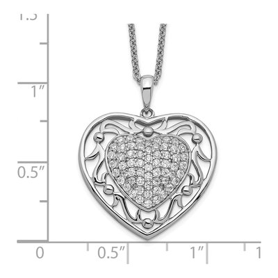 Sterling Silver CZ To My Granddaughter Heart Necklace – view 4