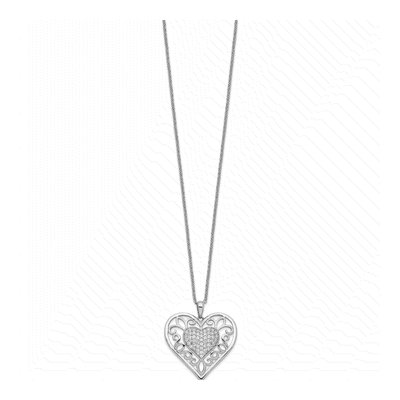 Sterling Silver CZ To My Daughter Heart Necklace – view 2