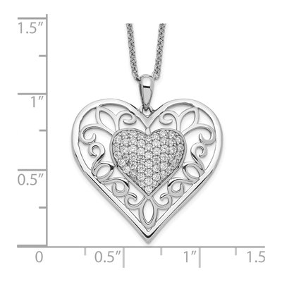 Sterling Silver CZ To My Daughter Heart Necklace – view 7
