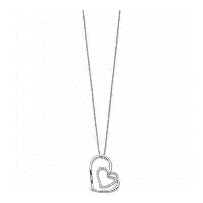 Sterling Silver CZ Antiqued Thank You Grandma Hearts Necklace – view 2