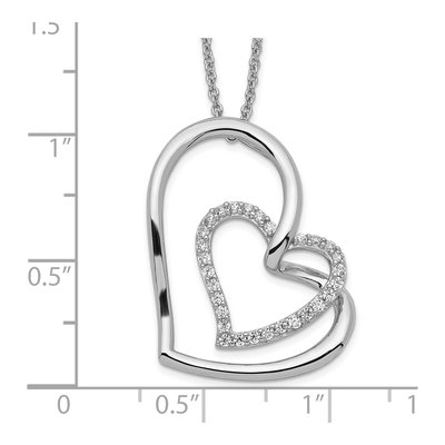 Sterling Silver CZ Antiqued Thank You Grandma Hearts Necklace – view 3