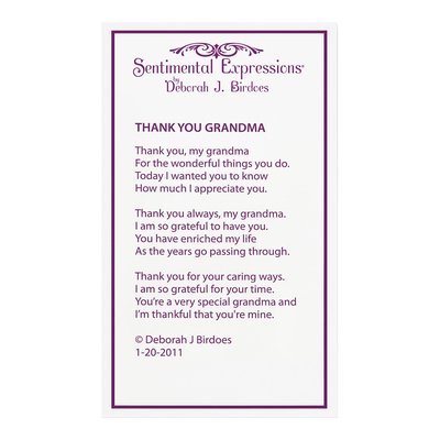 Sterling Silver CZ Antiqued Thank You Grandma Hearts Necklace – view 7