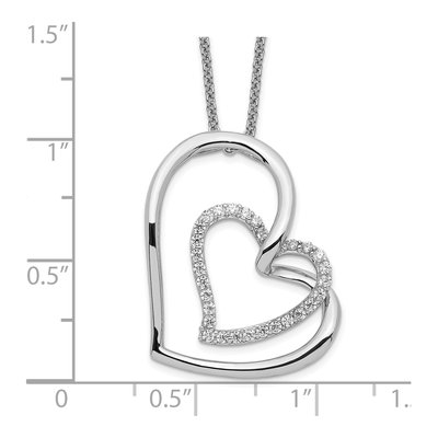 Sterling Silver CZ 'thank You Mother' Heart Necklace – view 3