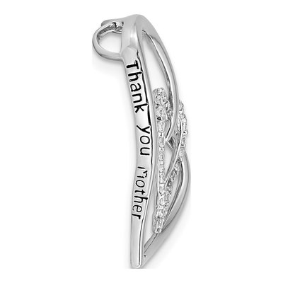 Sterling Silver CZ 'thank You Mother' Heart Necklace – view 6