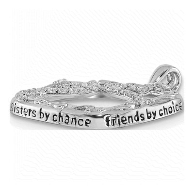 Sterling Silver CZ Sisters Heart Necklace – view 6