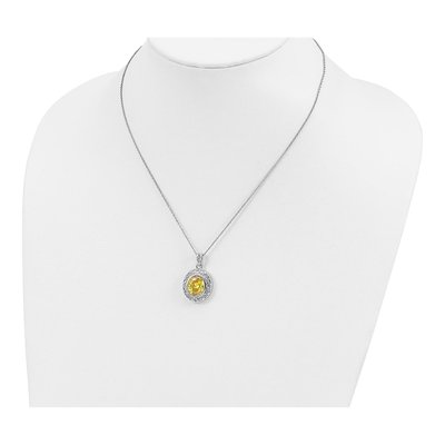 Sterling Silver CZ 'old Friends Are Golden' Necklace – view 5