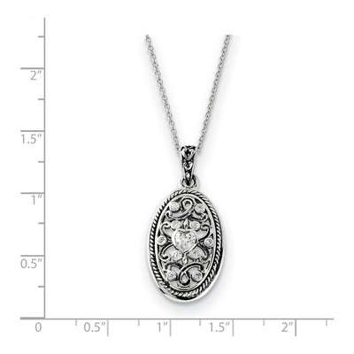 Sterling Silver CZ 'because of You' Necklace – view 2