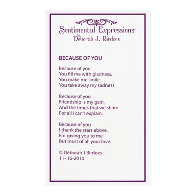 Sterling Silver CZ 'because of You' Necklace – view 4