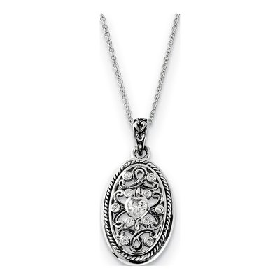 Sterling Silver CZ 'because of You' Necklace