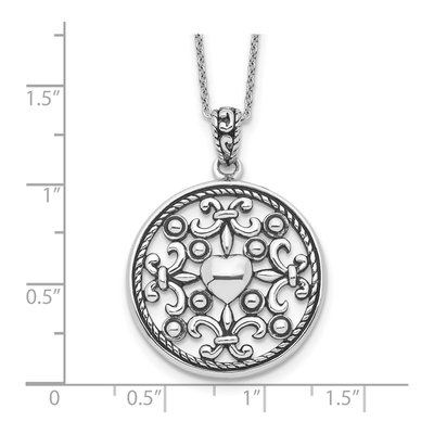 Sterling Silver Fleur de Lis Friend Pendant Necklace – view 3