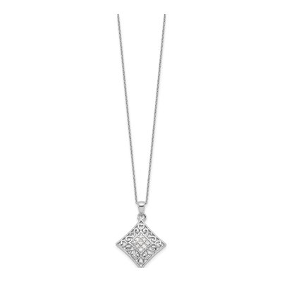 Sterling Silver CZ 'i Love You' Necklace – view 2