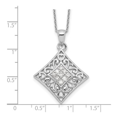 Sterling Silver CZ 'i Love You' Necklace – view 3