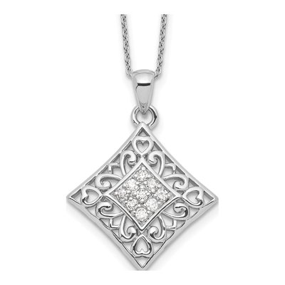 Sterling Silver CZ 'i Love You' Necklace