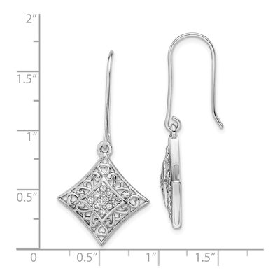 Sterling Silver CZ Dangle Earrings – view 5