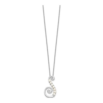 Sterling Silver Freshwater Cultured Pearl Reaching Out Pendant Necklace – view 2