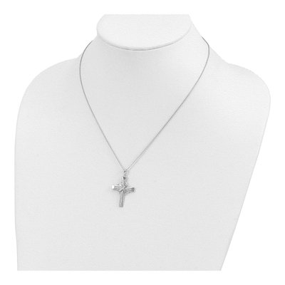 Sterling Silver CZ Cross Pendant Necklace – view 5