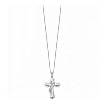 Sterling Silver CZ Cross Pendant Necklace – view 2