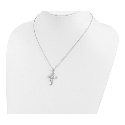 Sterling Silver CZ Cross Pendant Necklace – view 5
