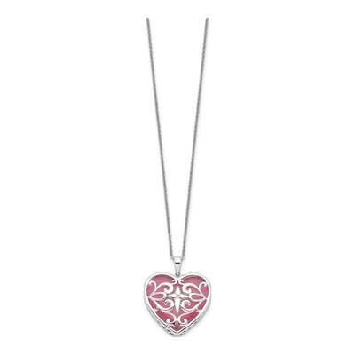 Sterling Silver Cat's Eye Heart Necklace – view 2