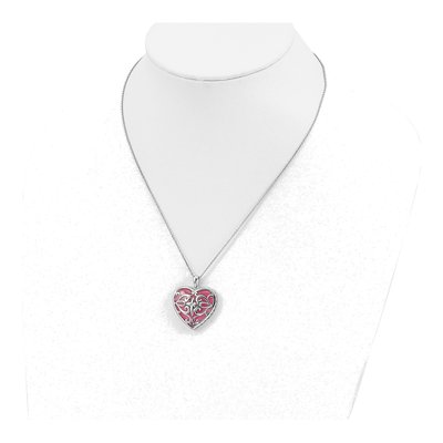 Sterling Silver Cat's Eye Heart Necklace – view 5