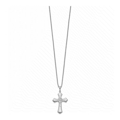 Sterling Silver Abide Him Cross Pendant Necklace – view 2
