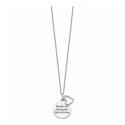 Sterling Silver CZ Family Heart Necklace – view 3