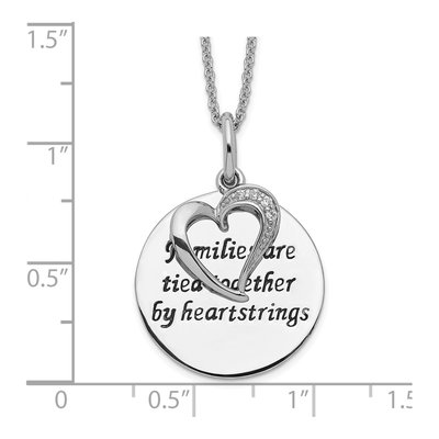 Sterling Silver CZ Family Heart Necklace – view 4