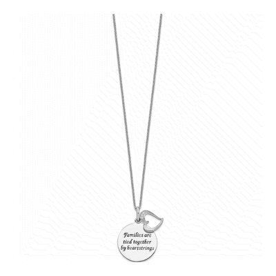 Sterling Silver CZ Family Heart Necklace – view 7