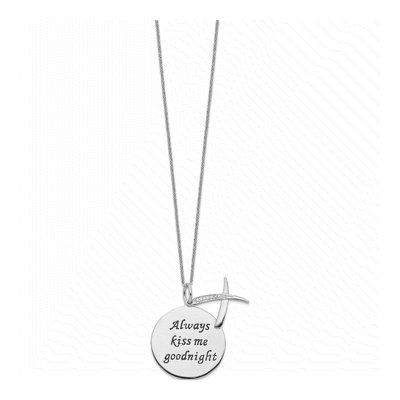 Sterling Silver CZ Kiss Me Goodnight Necklace – view 2