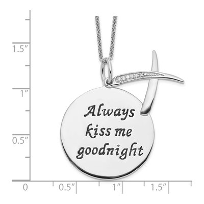 Sterling Silver CZ Kiss Me Goodnight Necklace – view 3