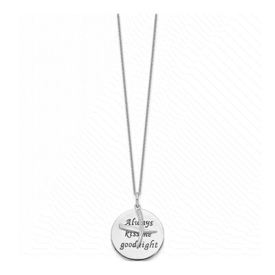 Sterling Silver CZ Kiss Me Goodnight Necklace – view 6