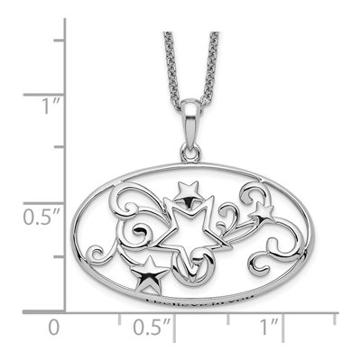 Sterling Silver 'i Believe You' Star Pendant Necklace – view 3